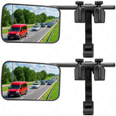Oxerbog mirror extenders for towing with clip-on design boosts side visibility for caravans.