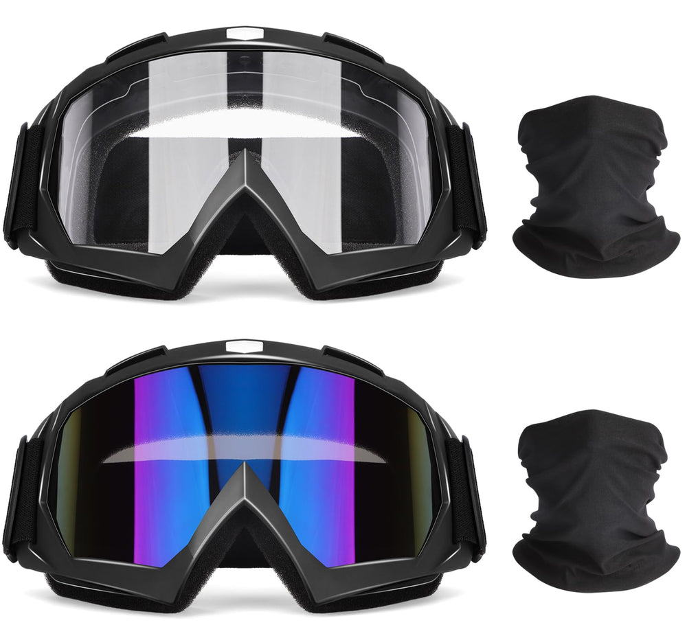 OXG dirt bike goggles with clear lens and black frame for clear vision on dusty trails