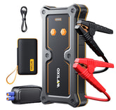 OXILAM 8000A jump starter front view shows compact power for quick vehicle starts
