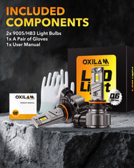 OXILAM 9005 HB3 anti-flicker LED for steady lighting.