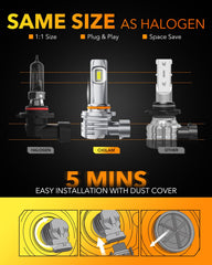 OXILAM 9005 LED bulbs plug and play, no wiring required