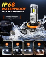 OXILAM H11/H9 LED bulbs last up to 60,000 hours with cool operation.