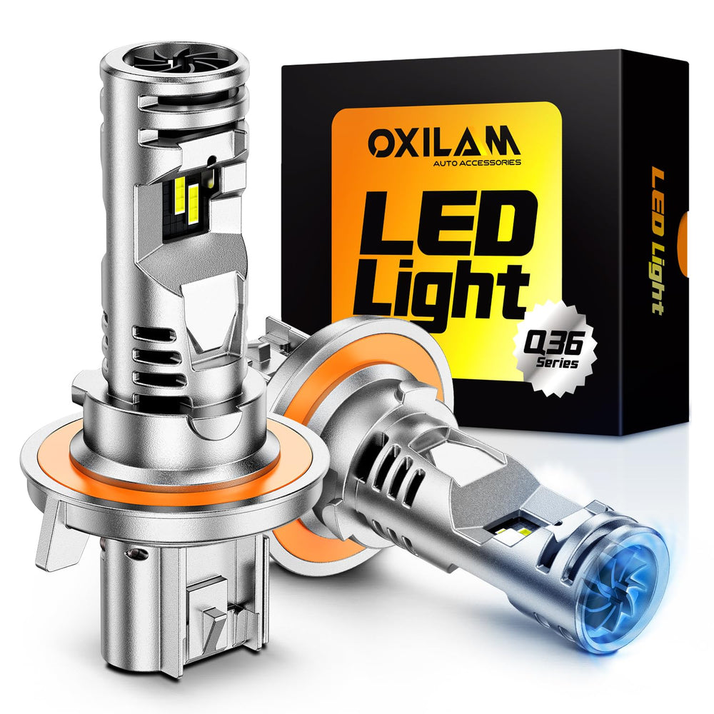 OXILAM H13 LED bulbs pack of 2 for quick replacement and brighter road visibility.