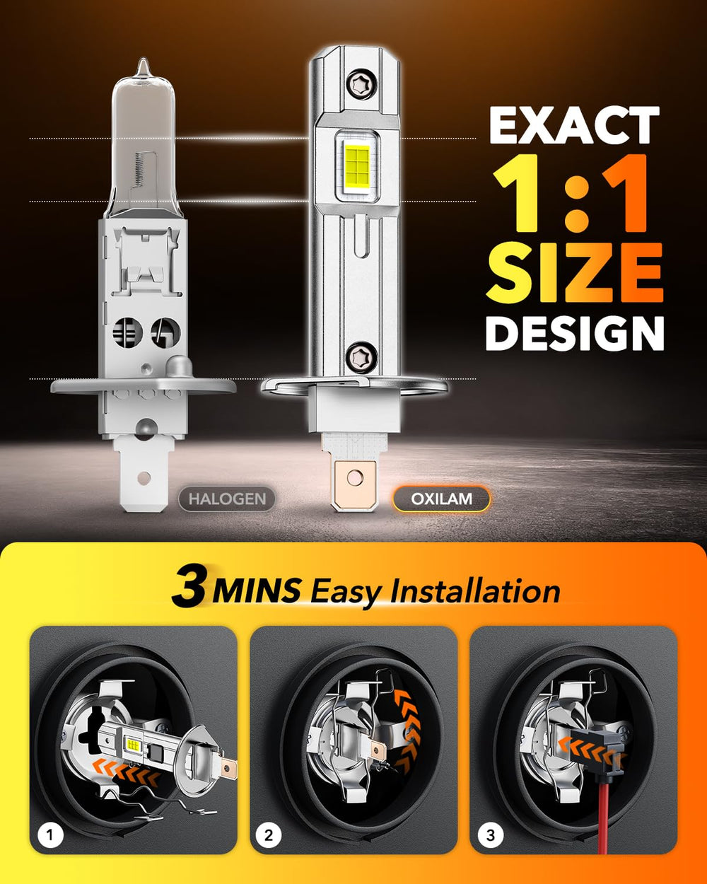OXILAM H1 bulbs rated IP68 for weather resistance in harsh conditions
