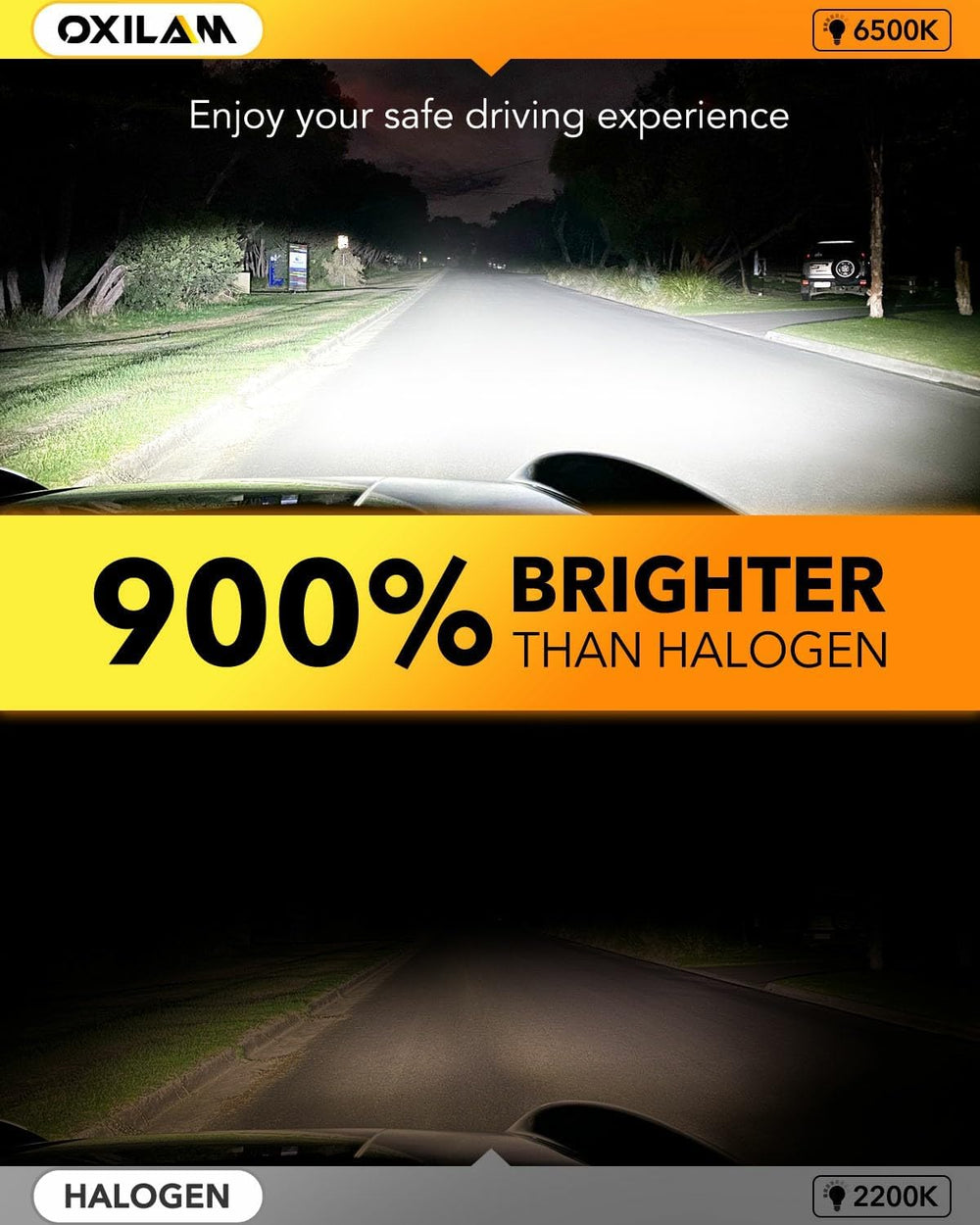 OXILAM H1/H1LL LED bulbs with aluminum body for efficient heat dissipation.