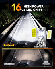 OXILAM H7 LED bulb durable metal body supports long life.