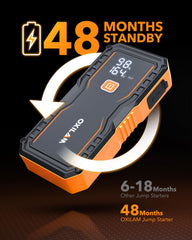 OXILAM Jump Starter 6000A compact design fits in bags easily