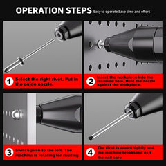 OXVIT one-key operation enables easy riveting and jam relief