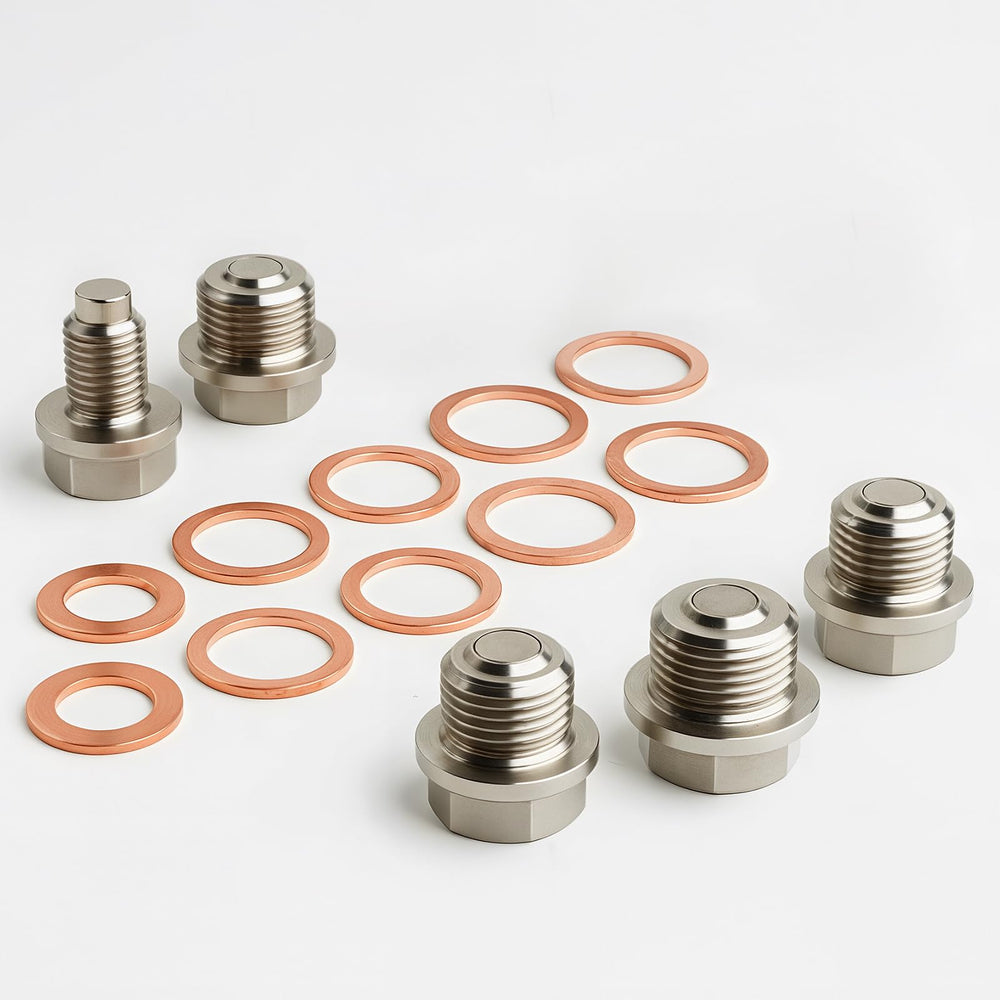 OxyGenie engine oil drain plug with magnet for debris capture and secure fit