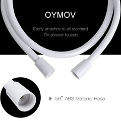 OYMOV outdoor shower kit highlights easy tool-free installation for RVs.
