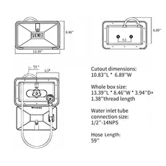 OYMOV lockable exterior shower box assembly for RV installation