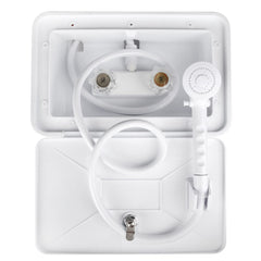 OYMOV exterior shower box with lock for secure RV cleaning