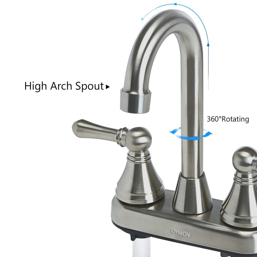 OYMOV RV faucet side view highlights compact design for tight bathroom spaces.