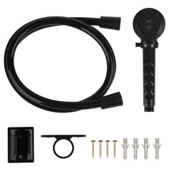 OYMOV handheld shower head with 60-inch hose for flexible rinsing.