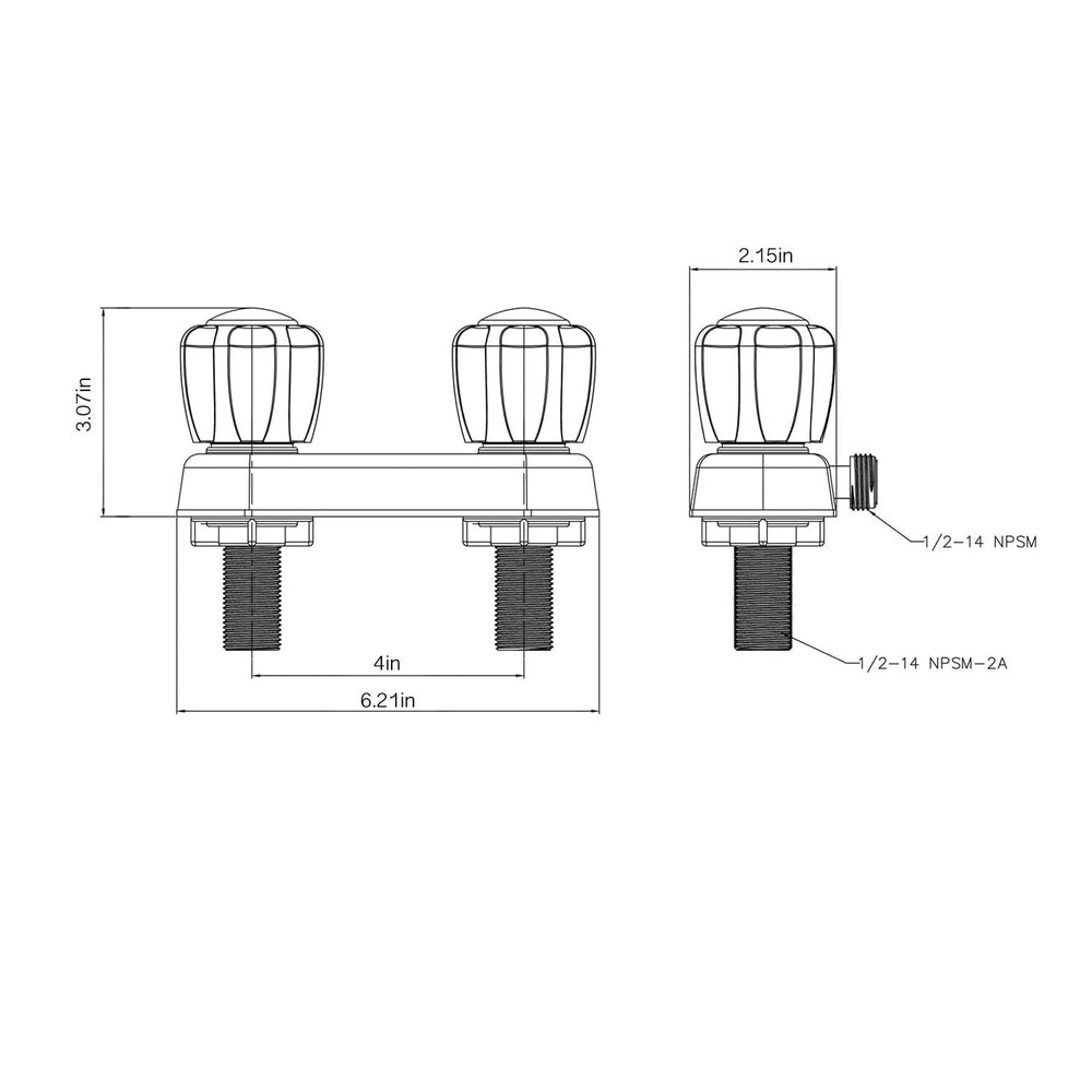 OYMOV complete RV shower kit fits 2-hole 4-inch openings.