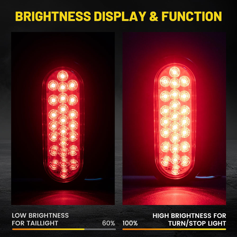 Oyviny 24-LED oval light enhances brake and turn signaling clearly.