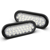 Oyviny 6-inch oval LED trailer light front view with flush-mount grommet for secure backup lighting.