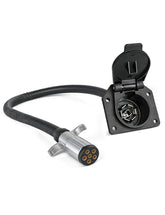 Oyviny 6-pin round to 7-pin adapter side view showing rugged durability for outdoor towing.