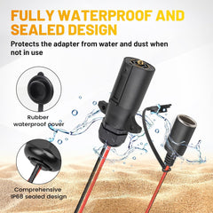 Oyviny adapter powering car refrigerator, air compressor, camping lights