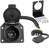 Oyviny adapter with mounting bracket for secure trailer wiring.