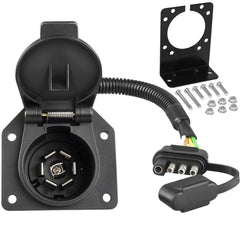 Oyviny adapter with mounting bracket for secure trailer wiring.