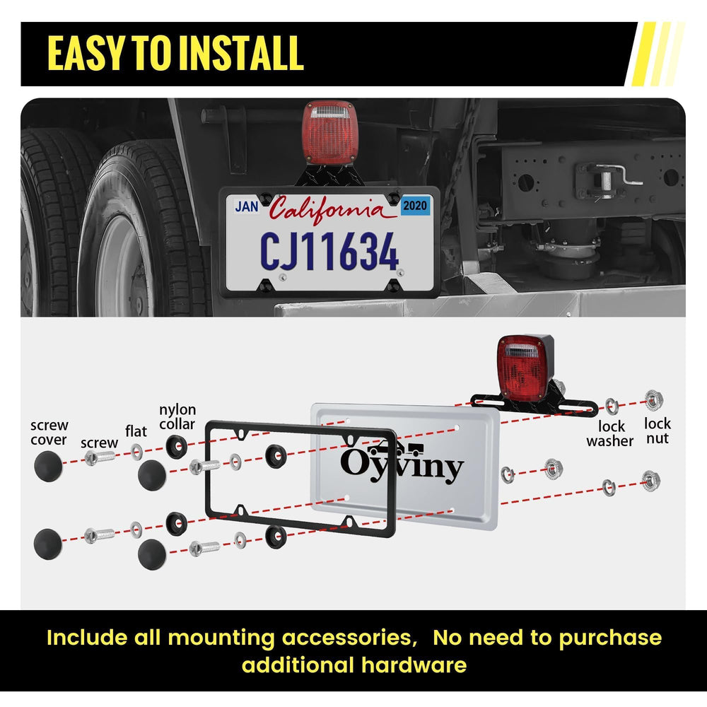 Oyviny anti-theft screw kit helps deter license plate theft and loss.