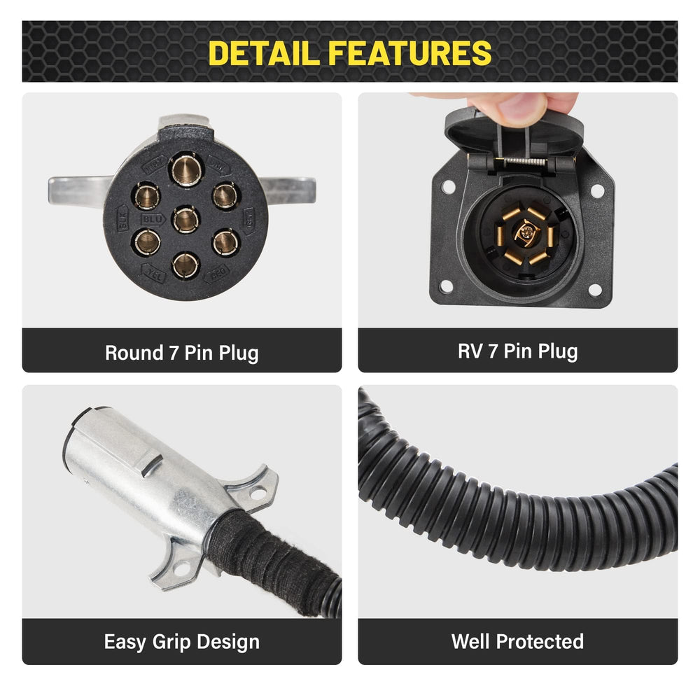 Oyviny black nylon wire loom bundles wires for durable trailer wiring protection.
