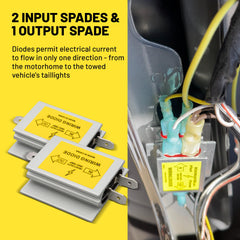 Includes diodes, wire connectors, and double-sided tape for installation.