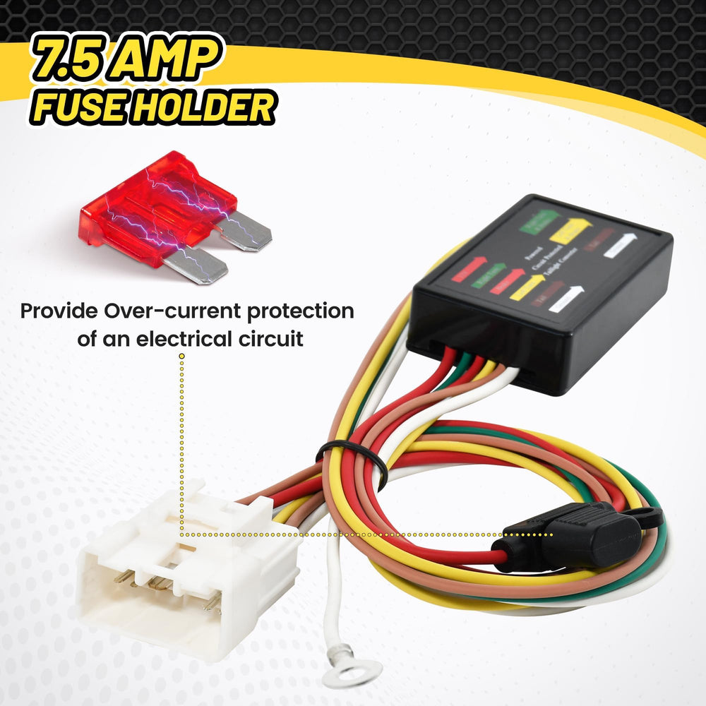 Oyviny inline fuse holder guards circuits during towing.