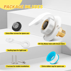 Oyviny RV city water inlet 3-4 NH thread compatibility for city water lines.