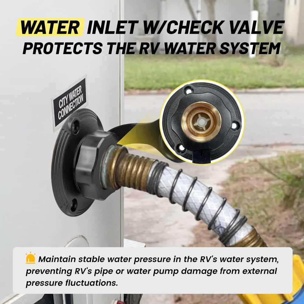 Removable screen filter on Oyviny water inlet keeps debris out
