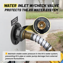Removable screen filter on Oyviny water inlet keeps debris out