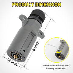 Oyviny RV 7-pin plug easy installation with color-coded terminals.