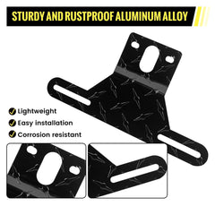 Oyviny street-legal four-hole bracket fits standard plates without covering registration details.