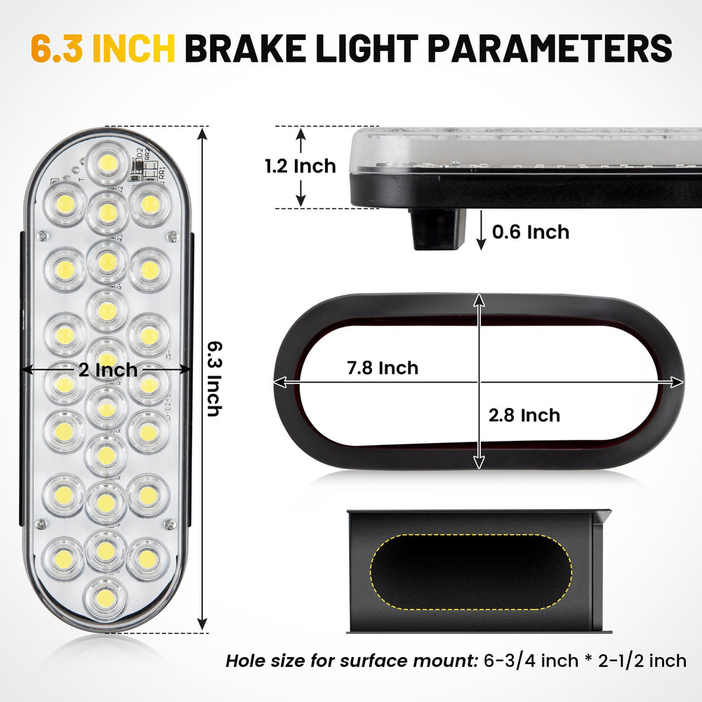 Oyviny 6-inch oval LED trailer lights fit a wide range of heavy-duty vehicles.