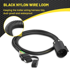 Oyviny USCAR 7-pin to 4-pin cable system keeps trailer wiring organized.