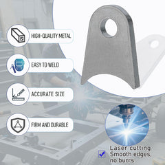 OywhC weld-on tabs fits axle 1.5 to 1.8 inches for versatility.