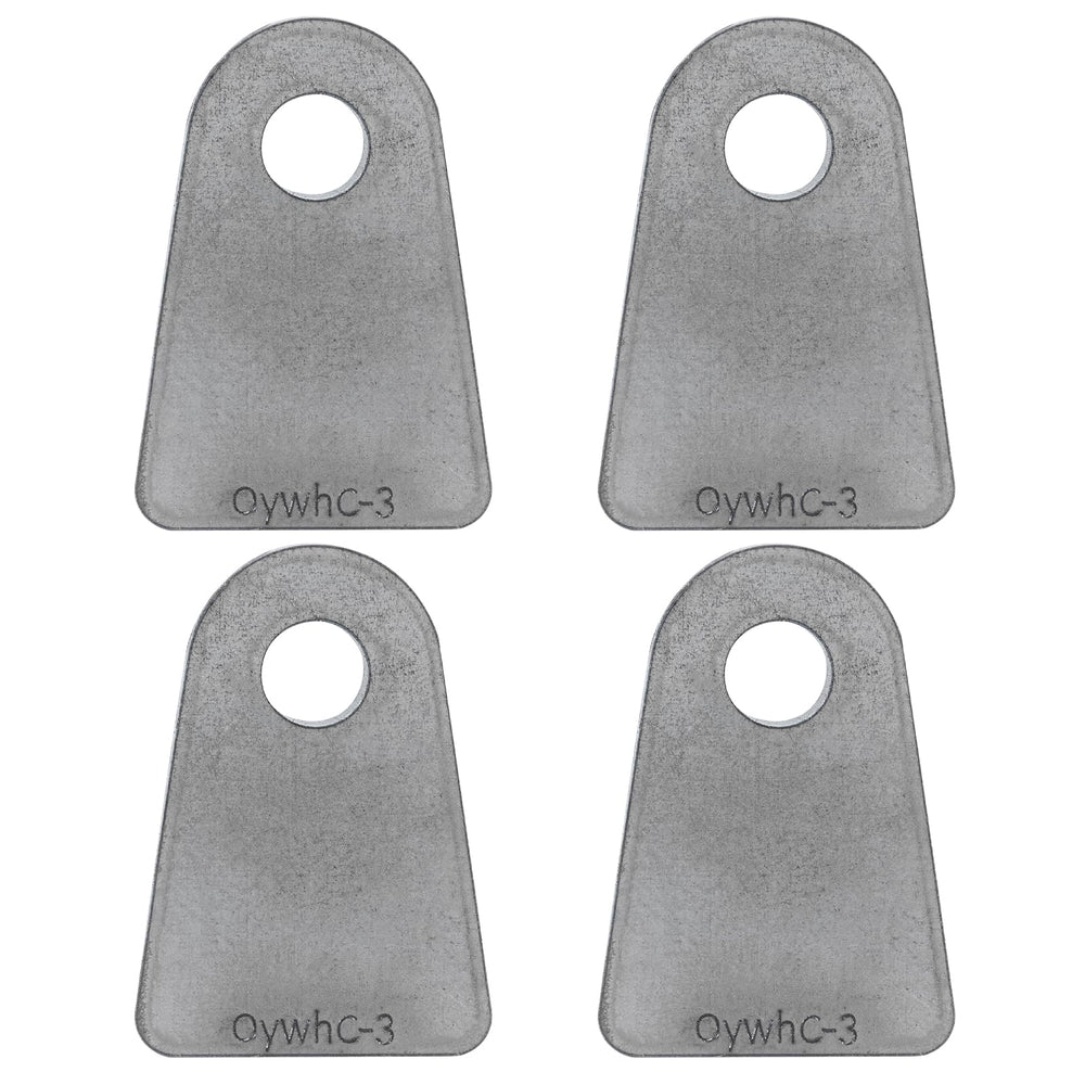 OywhC weld-on tab with flat bottom and 1/2 inch hole for secure mounting