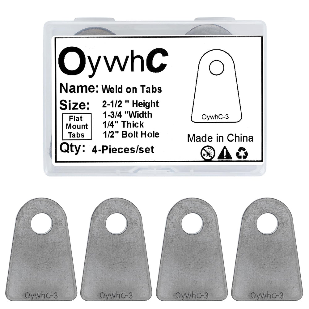 OywhC steel weld tab showing 2-1/2 inch height for added support