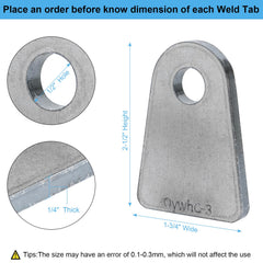 OywhC weld-on tab with 1-3/4 inch width for versatile attachment points