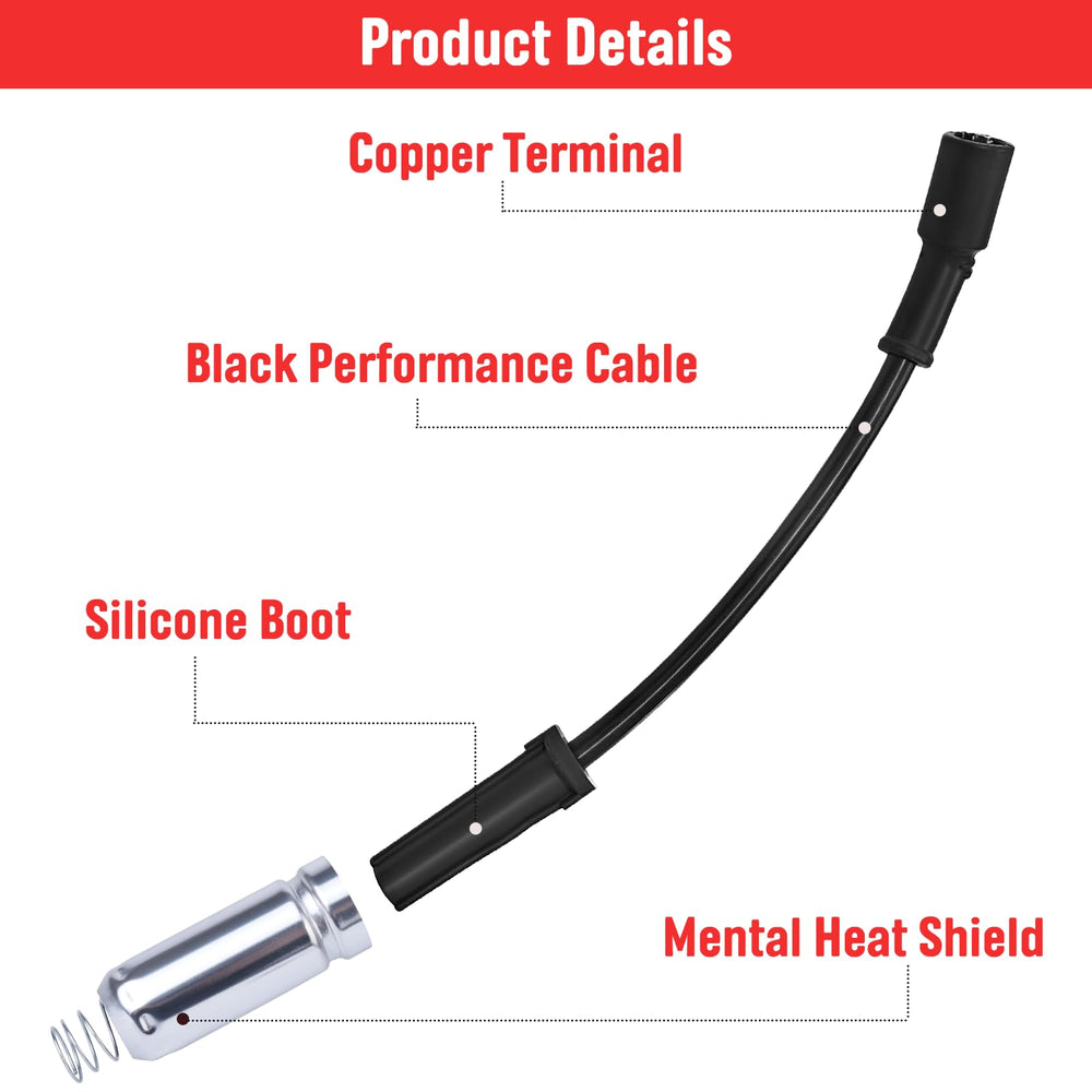 Ozikutech spark plug wires packaging image highlighting wide GM compatibility