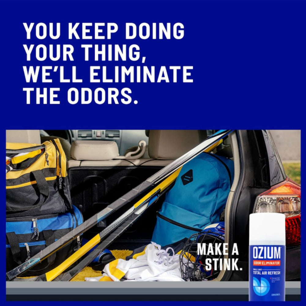 Ozium compact spray can for cars fits console space