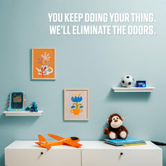 Ozium 4.5oz in closet or trash can reduces musty odors.
