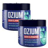 Ozium odor eliminating gel packaging demonstrates portable odor control for any space.