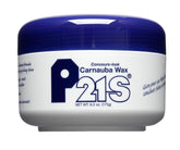 P21S 12700W carnauba wax jar close-up highlights premium finish potential.