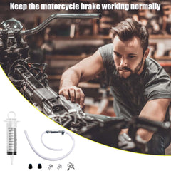 Paalee brake fluid exchange process image highlights bubble removal steps.