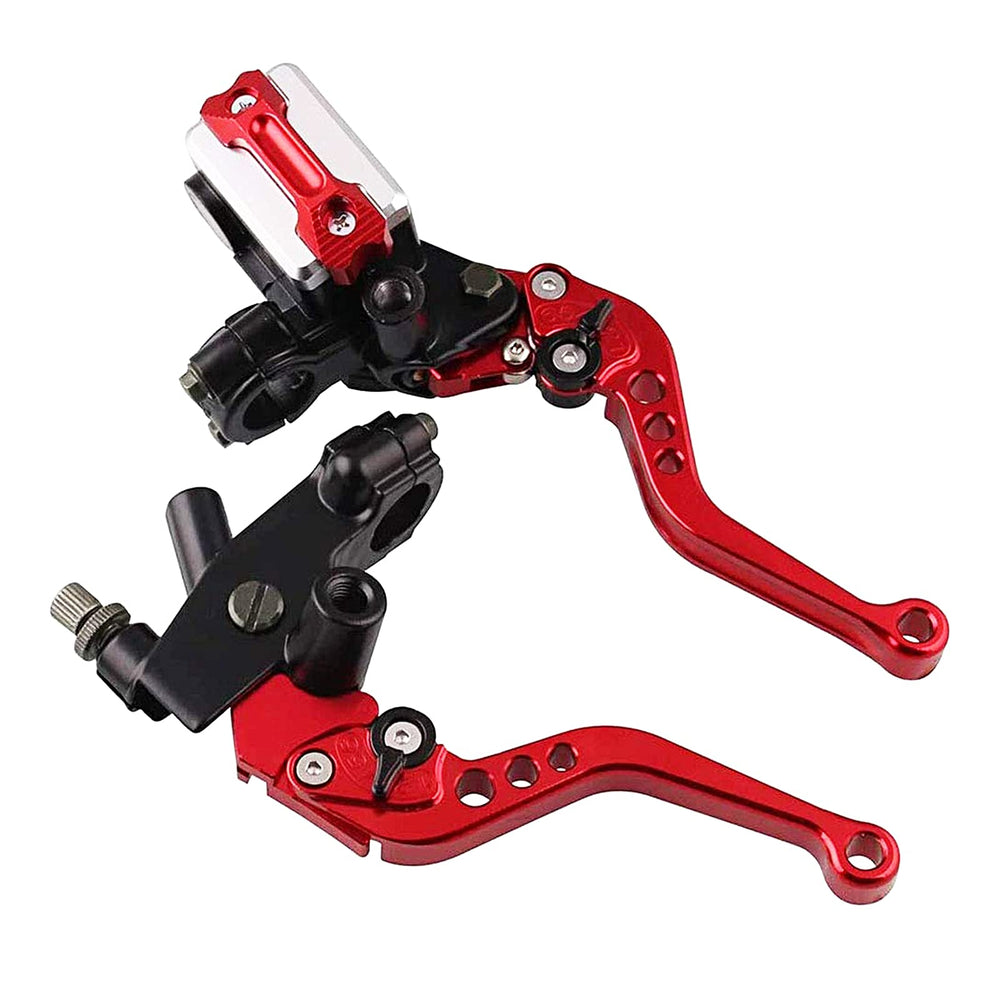 PACEWALKER universal left brake master cylinder close-up showing red finish and precise build.
