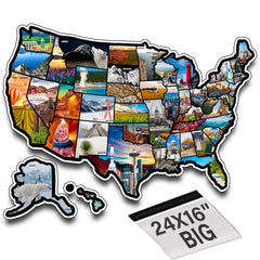 Pacify RV US map sticker sheets show all 50 states for easy trip tracking.