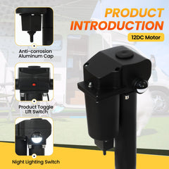 Pafessa 12V electric tongue jack with 150W motor for reliable operation.