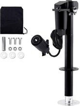 Pafessa 12V tongue jack front view with 7-pin plug for easy trailer operation